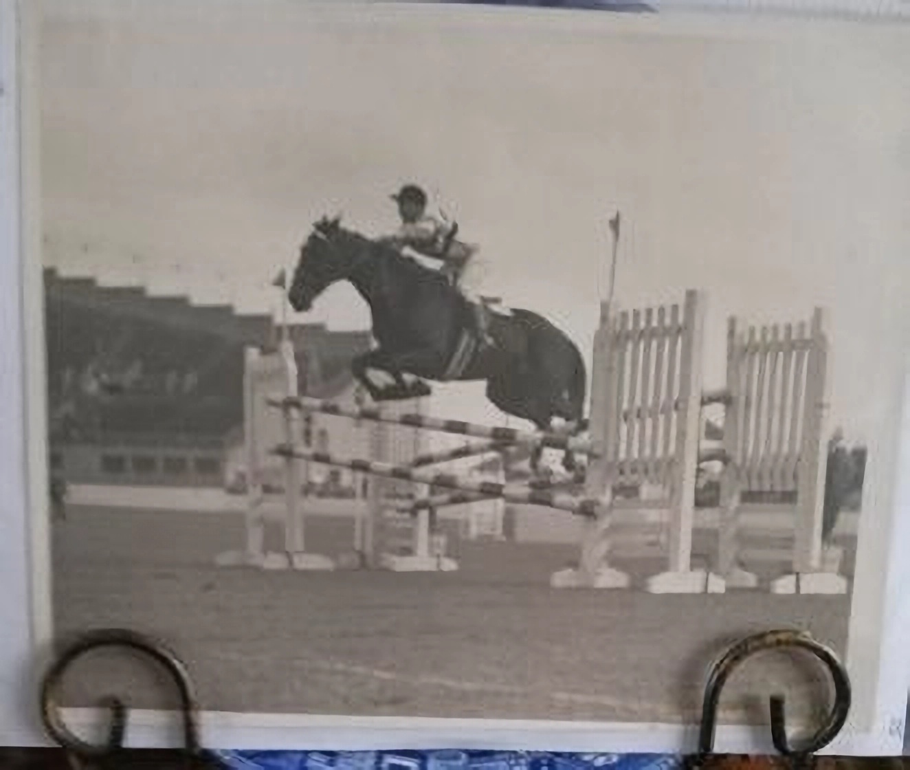 Allan Peach riding Sleet Bank At Melbourne Royal Show jumping A Huge Spread, Height was 6ft
